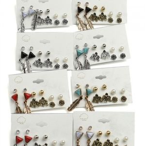 Feather Elephant Bohemian Stud Earring Sets